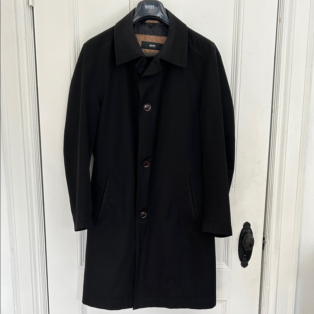 BOSS Black Water Repellent Car Coat /Over Coat size Medium